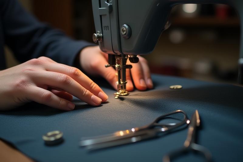 정교하게 재단된 옷과 재봉 도구들